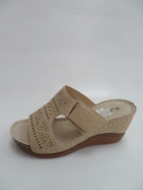 Klapki damskie na koturnie (36-41) S8916 BEIGE