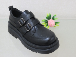 Półbuty damskie na płaskim (36-41) C21-80720 BLACK