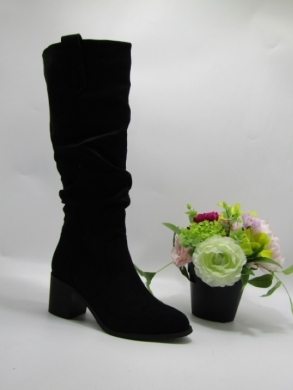 Kozaki damskie ocieplane na obcasie (36-41) H2443A BLACK