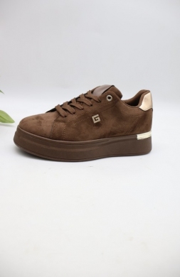 Buty sportowe damskie na koturnie (36-41) R135 BROWN