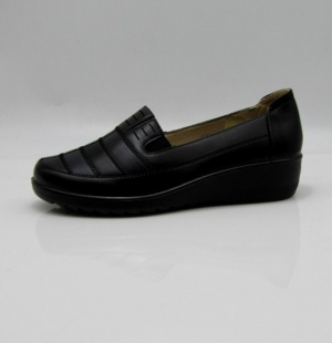 Mokasyny damskie na koturnie (36-42) 8320-1 BLACK