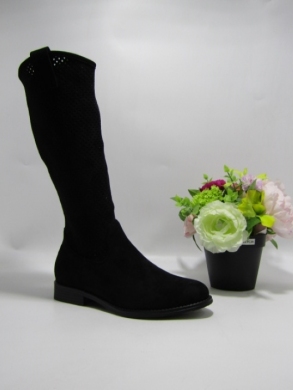 Kozaki damskie na płaskim (36-41) H2431-1 BLACK