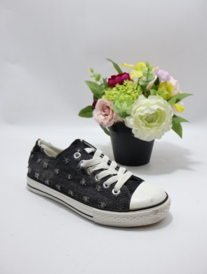 Trampki damskie na płaskim (36-41) B16-63 BLACK
