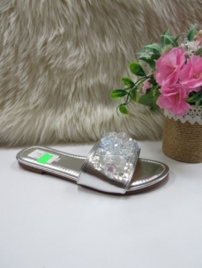 Klapki damskie na płaskim (36-41) C2511 SILVER