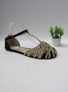Sandały damskie na płaskim (36-41) 014-3 BLACK/BEIGE