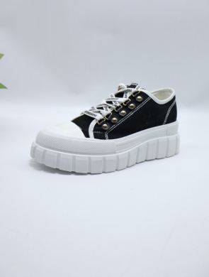 Trampki damskie na płaskim (36-41) 8098-1 BLACK