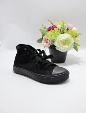 Trampki damskie na płaskim (36-41) B339 BLACK