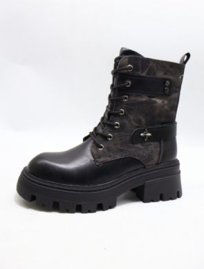 Botki damskie ocieplane na płaskim (36-41) X89288-3A BLACK