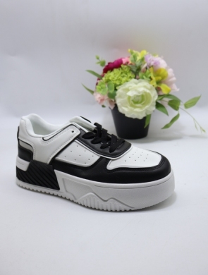 Buty sportowe damskie na płaskim (36-41) 6119 BLACK/WHITE