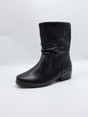 Kozaki damskie ocieplane na płaskim (37-42) 7170 BLACK