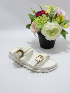 Klapki damskie na płaskim (36-41) L11-270 WHITE