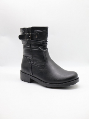Botki damskie ocieplane na płaskim (36-42) 2668-1 BLACK