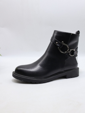 Botki damskie ocieplane na płaskim (36-41) WJ536 BLACK