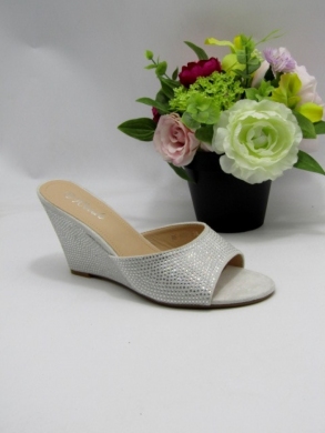 Klapki damskie na koturnie (36-41) B-6003 SILVER