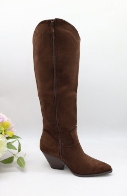 Kozaki damskie ocieplane na obcasie (36-41) WZ-133 BROWN