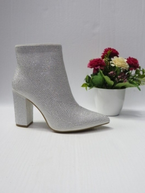 Botki damskie na obcasie (36-41) 6877 SILVER