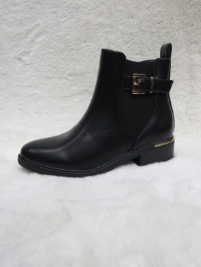 Botki damskie ocieplane na płaskim (36-41) W-75 BLACK