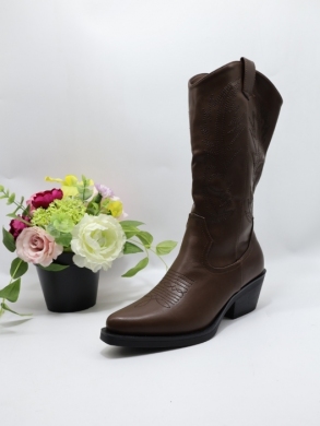 Kozaki damskie ocieplane na obcasie (36-41) AXHX-65 BROWN