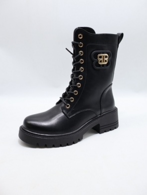 Botki damskie ocieplane na obcasie (36-41) HBL-139 BL/PU
