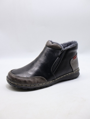 Botki damskie ocieplane na obcasie (37-42) 9680-1 BLACK