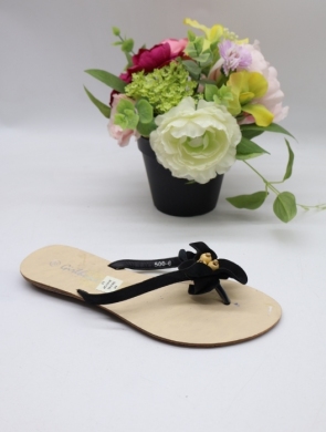 Klapki damskie na płaskim (36-41) 500-6 BLACK