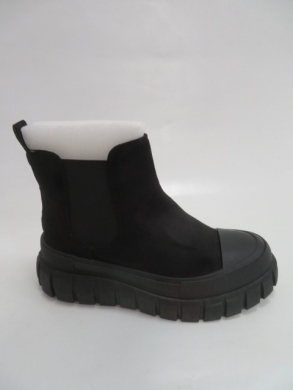 Botki damskie jesienne na płaskim (36-41) 8723-PA BLACK