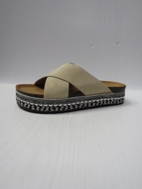 Klapki damskie na koturnie (36-41) H83 BEIGE