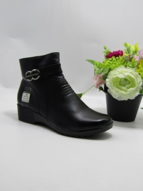Botki damskie ocieplane na płaskim (37-42) 429-9 BLACK