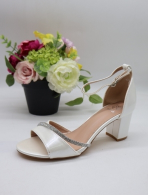 Sandały damskie na obcasie (36-41) 6282 WHITE