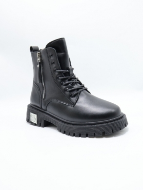 Botki damskie ocieplane na płaskim (37-42) E8205-1 BLACK