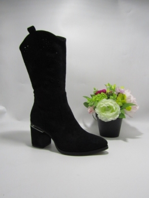 Kozaki damskie na obcasie (36-41) H2428-1 BLACK