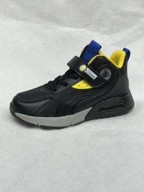 Buty sportowe chłopięce (32-37) E167 BLACK/YELLOW