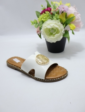 Klapki damskie na płaskim (36-41) L2857 WHITE