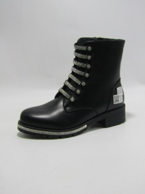 Botki damskie ocieplane na płaskim (36-41) 027A BLACK