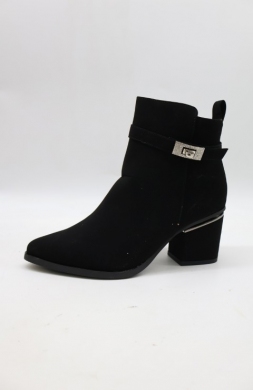 Botki damskie ocieplane na obcasie (36-41) 00-013 BLACK