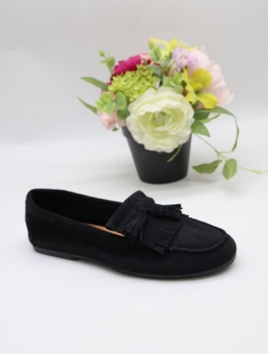 Mokasyny damskie na płaskim (36-41) D175 BLACK