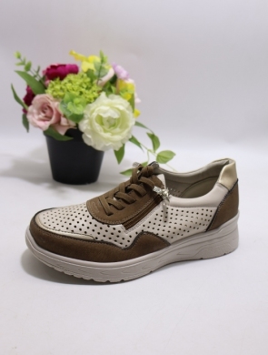 Buty sportowe damskie na płaskim (36-41) BK-618 BE/BROWN