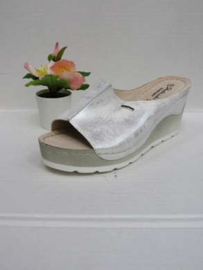 Klapki damskie na koturnie (36-40) 0618 SILVER