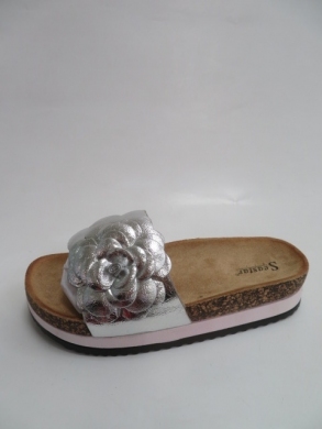 Klapki damskie na płaskim (36-41) SS126 SILVER
