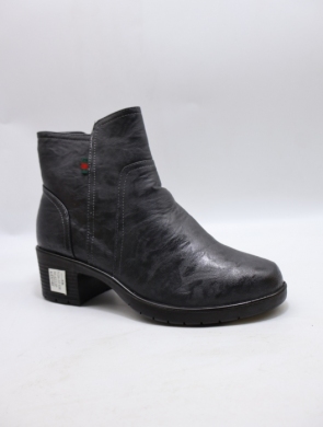 Botki damskie ocieplane na obcasie (36-42) 7126-22 GREY
