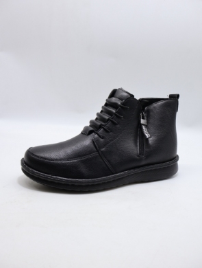 Botki damskie ocieplane na płaskim (36-42) 25307-1 BLACK