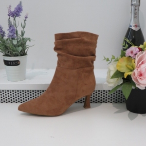Botki damskie na szpilce (36-41) 9512 CAMEL