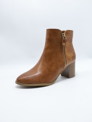 Botki damskie ocieplane na obcasie (36-41) C830 CAMEL
