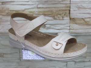 Sandały damskie na koturnie (36-41) B1738 BEIGE