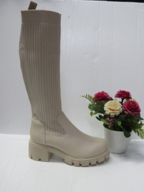 Kozaki damskie na płaskim (36-41) T2267 BEIGE