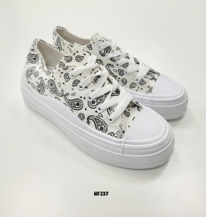 Trampki damskie na płaskim (36-41) HF237 WHITE