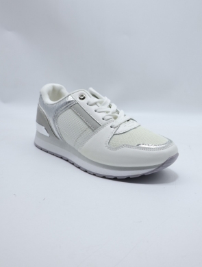 Buty sportowe damskie na płaskim (36-41) 0-119 WH/SILVER