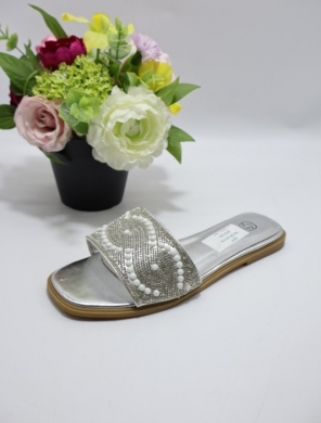 Klapki damskie na płaskim (36-41) SQC-90 SILVER