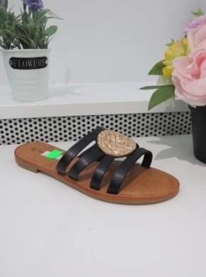 Klapki damskie na płaskim (36-41) SU002 BLACK