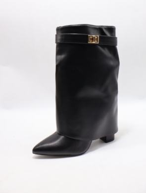 Kozaki damskie ocieplane na obcasie (36-41) LA3115 BLACK